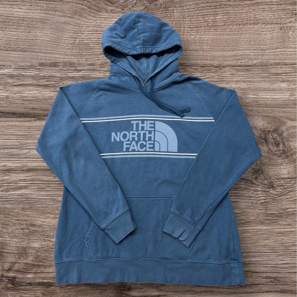 The North Face Womens Blue Logo Pullover Hoodie Sweatshirt XL NF0A34ZJ FA18